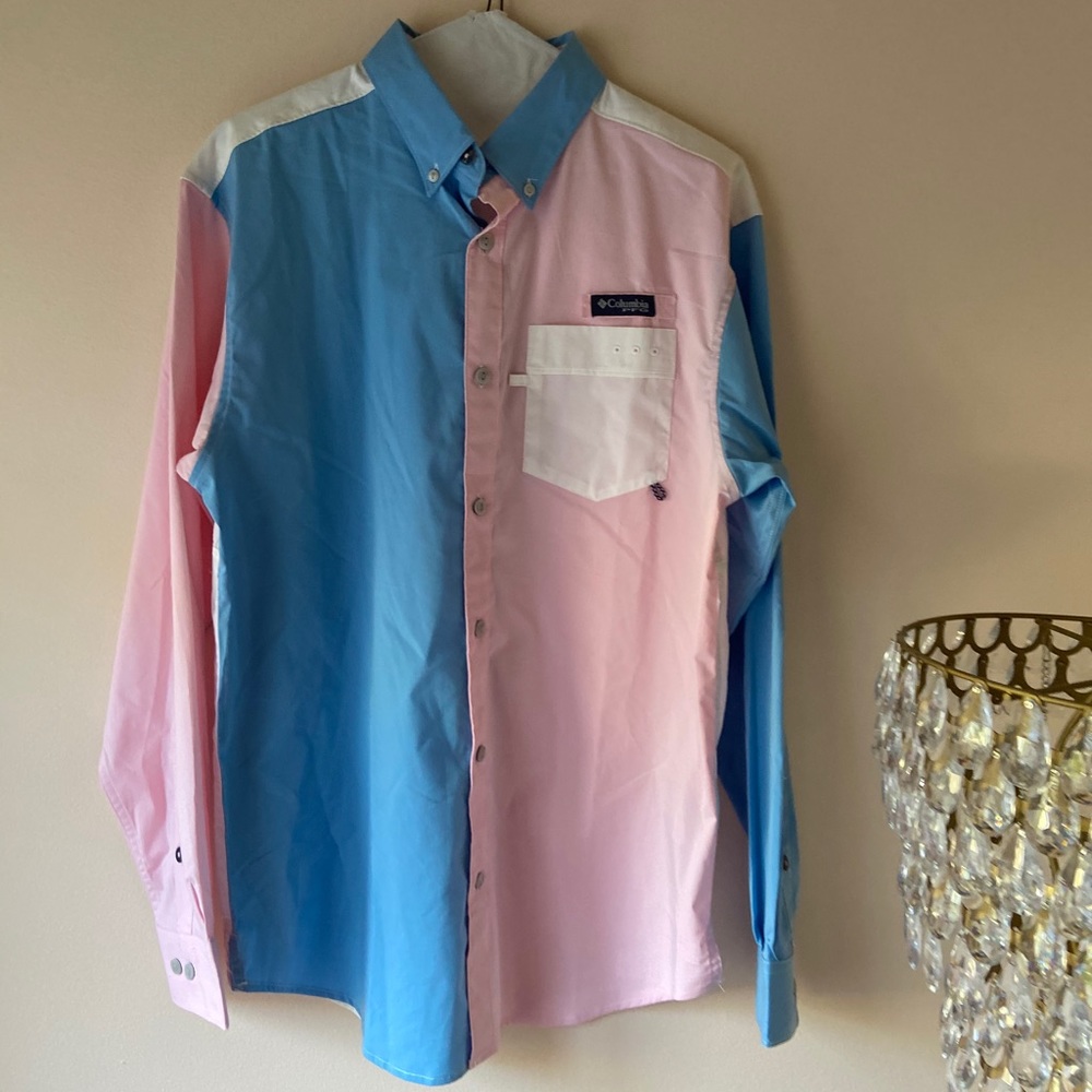 columbia pfg button down shirt